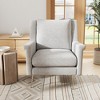 Mid-Century Modern Chair with Metal Legs, Gray - 3 of 4
