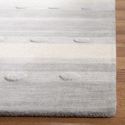 Gray and Ivory Hand-Tufted Wool Kids 6' x 9' Rug