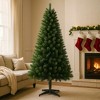 MAYEERTY 6FT Artificial Christmas Tree with 490 Tips, PVC Full Branches Classic Green Holiday Tree with 4 Leg Plastic Stand for Indoor Home Decor - 2 of 4