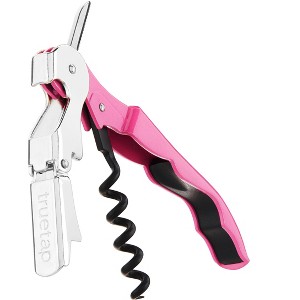 True TrueTap Pink Double Hinged Waiter’s Corkscrew, Stainless Steel Wine Key with Foil Cutter - 1 of 4