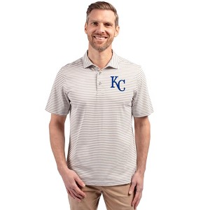 Kansas City Royals Cutter & Buck Virtue Eco Pique Stripe Recycled Mens Polo - 1 of 1