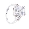 Slickblue Classic 9.71CT Triple Stone Emerald Cut CZ Ring, Rhodium-Plated Silvertone, Women’s Engagement Style, Sizes 5-10 - 3 of 3