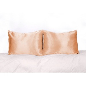 Morning Glamour Standard Satin Solid Pillowcase Set - 1 of 4