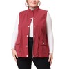 Agnes Orinda Women's Plus Size Lightweight Sleeveless Drawstring Waist Sleeveless Scrub Vests - 2 of 4