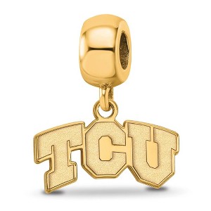 Black Bow Jewelry 14k Yellow Gold Plated Sterling Silver Texas Christian Horned Frogs NCAA Bead Charm - 1 of 4