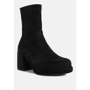 TWO-CUBES Suede Platform Ankle Boots - 1 of 4