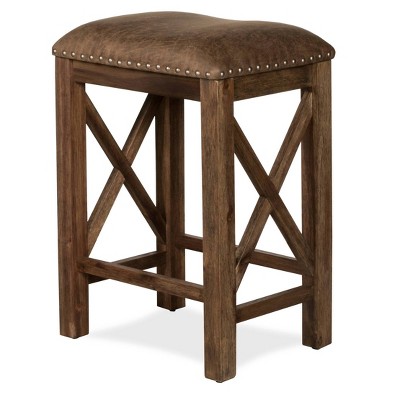 Set of 2 Willow Bend Counter Height Barstool Walnut/Brown- Hillsdale Furniture
