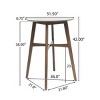42'' Mid-Century Round Bar Table with Tapered Rubberwood Legs and Space-Saving Design for Kitchen or Dining-The Pop Home - 4 of 4