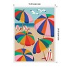 Kate and Laurel Framed Canvas Wall Art Print Coastal Beach Umbrellas by Rachel Lee, 18 x 24 Sylvie White Frame, Coastal, Beach Art for Wall Decor - 2 of 4