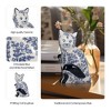 Sagebrook Home 8" Ceramic Cat Sculpture - Contemporary Vintage Style Chinoiserie Blue and White Floral Sitting Cat Statue - Cat Lover Gift - Home and - 2 of 4