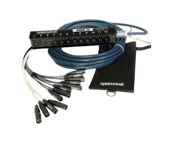 Whirlwind Mini 12 Low Profile Audio Drop Snake 12 X 12 50 ft.