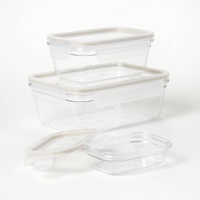 6pc (set of 3) Tritan Plastic Rectangle Food Storage Container Set Clear - Figmint™: BPA-Free, Stackable, Dishwasher-Safe