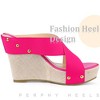 Perphy Women's Open Toe Platform Linen Slide Wedge Heel Sandals - 4 of 4