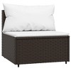 Patio Middle Sofa with Cushions  Poly Rattan vidaXL - 2 of 4