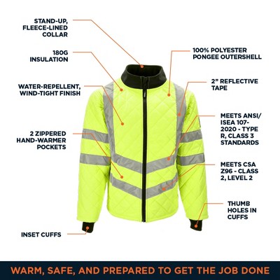 Refrigiwear HiVis Diamond Quilted Jacket — фото 3