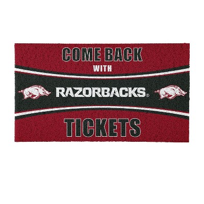 Evergreen Come Back with Tickets University of Arkansas 28" x 16" Woven PVC Indoor Outdoor Doormat