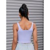 INSPIRE CHIC 3 Pcs Womens U Back Longline Padded Sports Bra Cami Crop Workout Fitness Tank Top with Built in Bra - 2 of 4