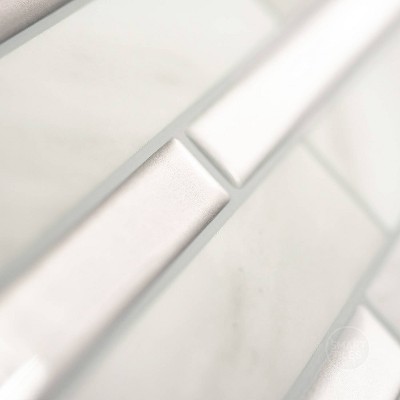 Milano Carrera Gray and White Peel and Stick Vinyl Backsplash Tiles
