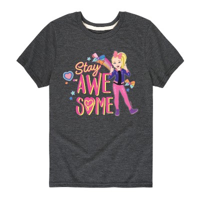 Boys' JoJo Siwa Stay Awesome Short Sleeve Graphic T-Shirt - Heather Charcoal - Medium