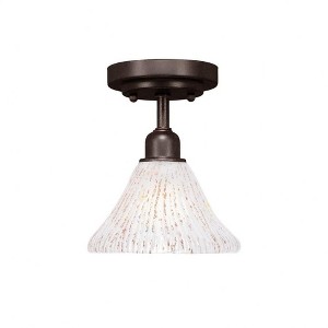 Toltec Lighting Vintage 1 - Light Flush Mount in  Dark Granite with 7" Frosted Crystal Shade - 1 of 1