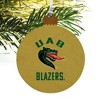Alabama at Birmingham Blazers Logo Wood Christmas Tree Holiday Ornament - 4 of 4