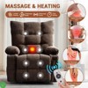 Manual Swivel Recliner Chair with Massage & Heat for Elderly Adults - 360° Rotating PU Leather Rocking Chair - 4 of 4
