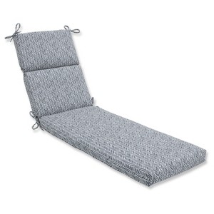 Outdoor/Indoor Herringbone Gray Chaise Lounge Cushion - Pillow Perfect