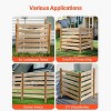 VEVOR Wood Privacy Fence, 3 Panel Slatted Air Conditioner Fence Screen, Pool Equipment Enclosure with Metal Stakes, Natural Wood Color - 3 of 4