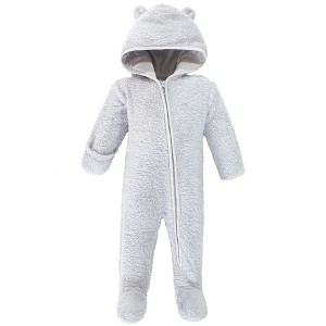 Hudson Baby Faux Shearling Bunting 1-Pack, Gray Bear - 1 of 1