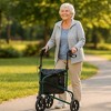 Rhythm Healthcare Rally Lite Aluminum 3-Wheel Folding Walker with Tote, Green - 4 of 4