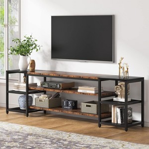 Gulches Industrial 78.7" TV Stand 3-Tier Media Entertainment Center, Fits 85" TV, Black - 1 of 4