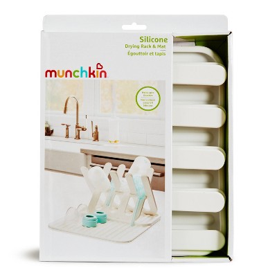 Munchkin Silicone Drying Rack & Mat - White: Freestanding 14.12