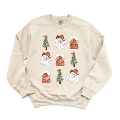 Simply Sage Market Women's Graphic Sweatshirt  Western Santa Snowglobe