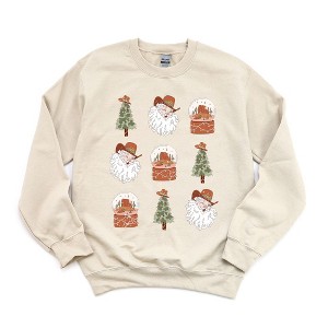 Simply Sage Market Women's Graphic Sweatshirt  Western Santa Snowglobe - 1 of 4