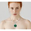 Guili Sterling Silver Rose Gold-Plated Pendant with Clear Round CZ and Small Halo in White, Green, Gold, Rose Gold, or Purple—Elegant and Refined. - 2 of 3