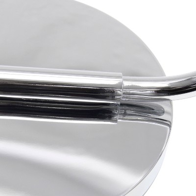 Sleek Chrome Arc Floor Lamp with Clear Glass Shade