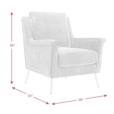 Mid-Century Slate Blue Accent Chair with Gold Legs
