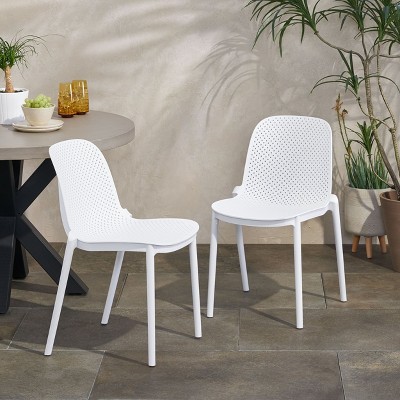 Set of 2 Ivy Dining Chair, White-Christopher Knight Home