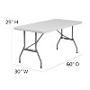 Emma and Oliver 5-Foot Granite White Plastic Folding Table - Banquet / Event Folding Table - 3 of 4