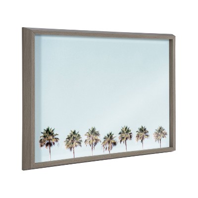 18" x 24" Blake 7 Palms by Simon Te of Tai Prints Framed Printed Glass Dry Erase Board Gray - Kate & Laurel All Things Decor