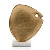 HomeRoots 11" Gold And White Aluminum And Marble Fishes Tabletop Sculpture - 4 of 4