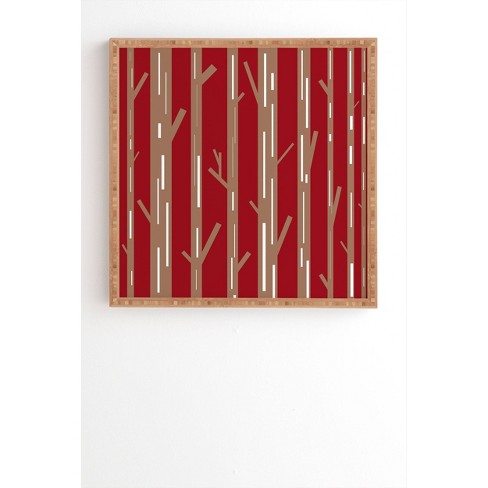Lisa Argyropoulos Modern Trees Bamboo Framed Wall Art Red Deny Designs Target
