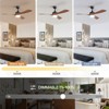 52 Inch Ceiling Fans with Lights and Remote Dimmable LED ABS Blades 6 Speeds Reversible DC Motor Noiseless Ceiling Fan for Bedroom Living Room Office - 3 of 4