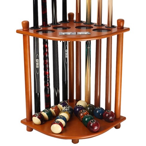 8 Pool Cue Corner Rack - Oak : Target