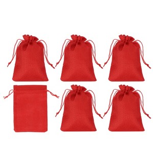 Unique Bargains Cotton Linen Bank Coin Change Bag with Drawstring 6 Pcs - 1 of 4