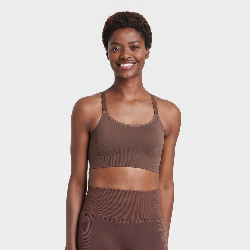 Womens Medium Support Seamless Cami Midline Bra - All In Motion™ Espresso Xs : Target Womens Medium Support Seamless Cami... 