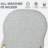 SKRAN Bistro Set, Outdoor Hand-Woven Rattan Wicker Bistro Chairs with Table for Patio Porch Garden, Aluminum Frame & Bamboo Print Finish, Light Gray - 4 of 4