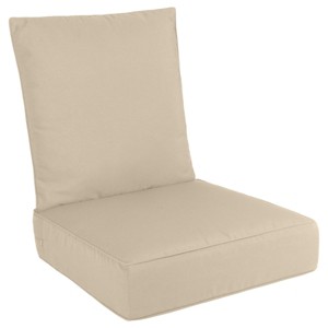 Deep Outdoor Cushion with Water and Sun Resistant Fabric - 1 of 4