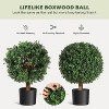 GAOMON 2PACK Artificial Topiary Boxwood Ball Trees, 24''Tall UV Resistant Faux Boxwood Plants with Pots, Fake Plants for Indoor Outdoor - 2 of 4