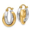 Black Bow Jewelry 6mm Crossover Double Round Hoop Earrings in 14k Two Tone Gold, 14mm - 2 of 4